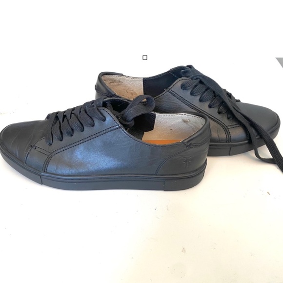 Frye Gemma all-black leather sneakers. - Picture 3 of 7